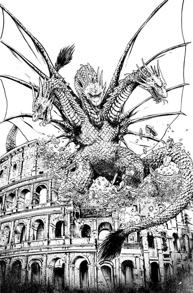 Godzilla: Here There Be Dragons II--Sons Of Giants #5 Variant Ri (10) (Smith Black & White Full Art)