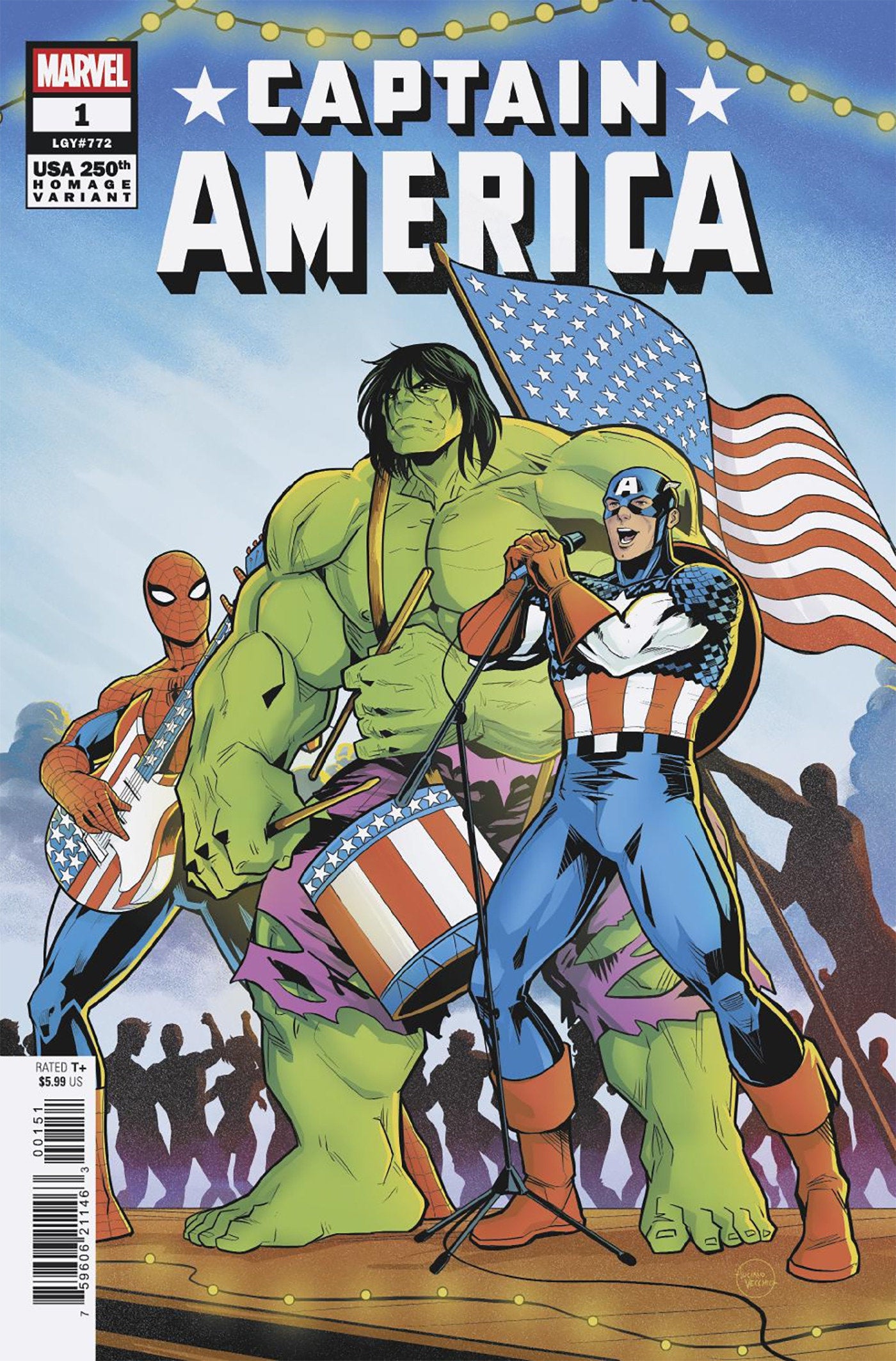 Captain America #1 Luciano Vecchio 250th Homage Variant