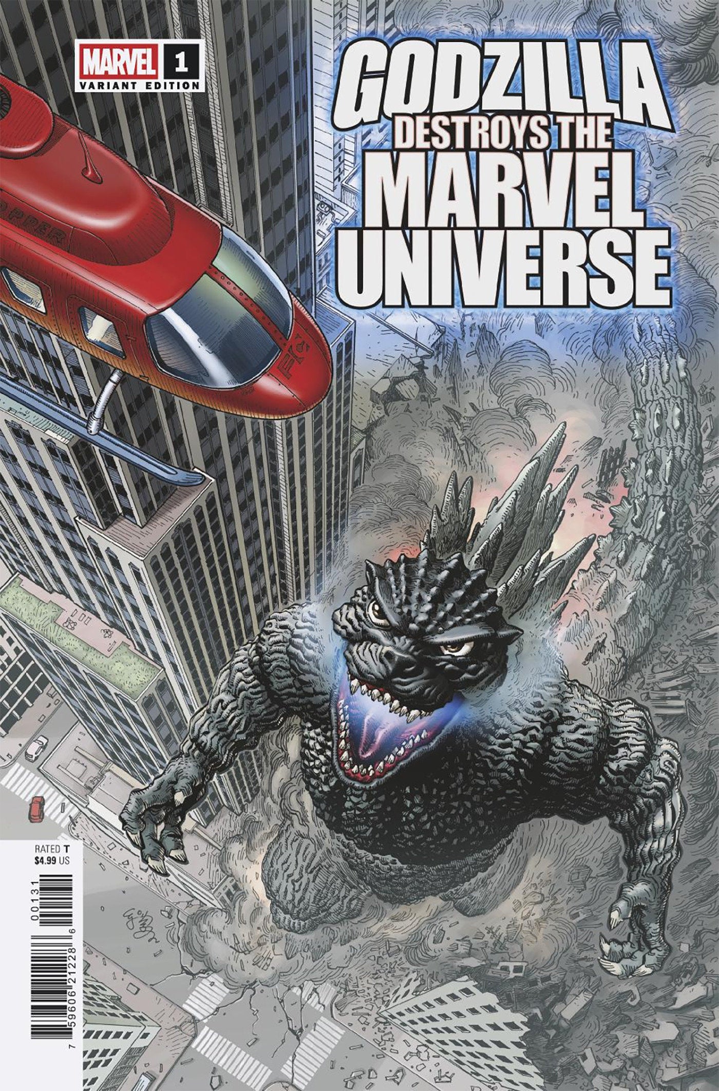 Godzilla Destroys The Marvel Universe #1 E.J. Su Fan Favorite Variant