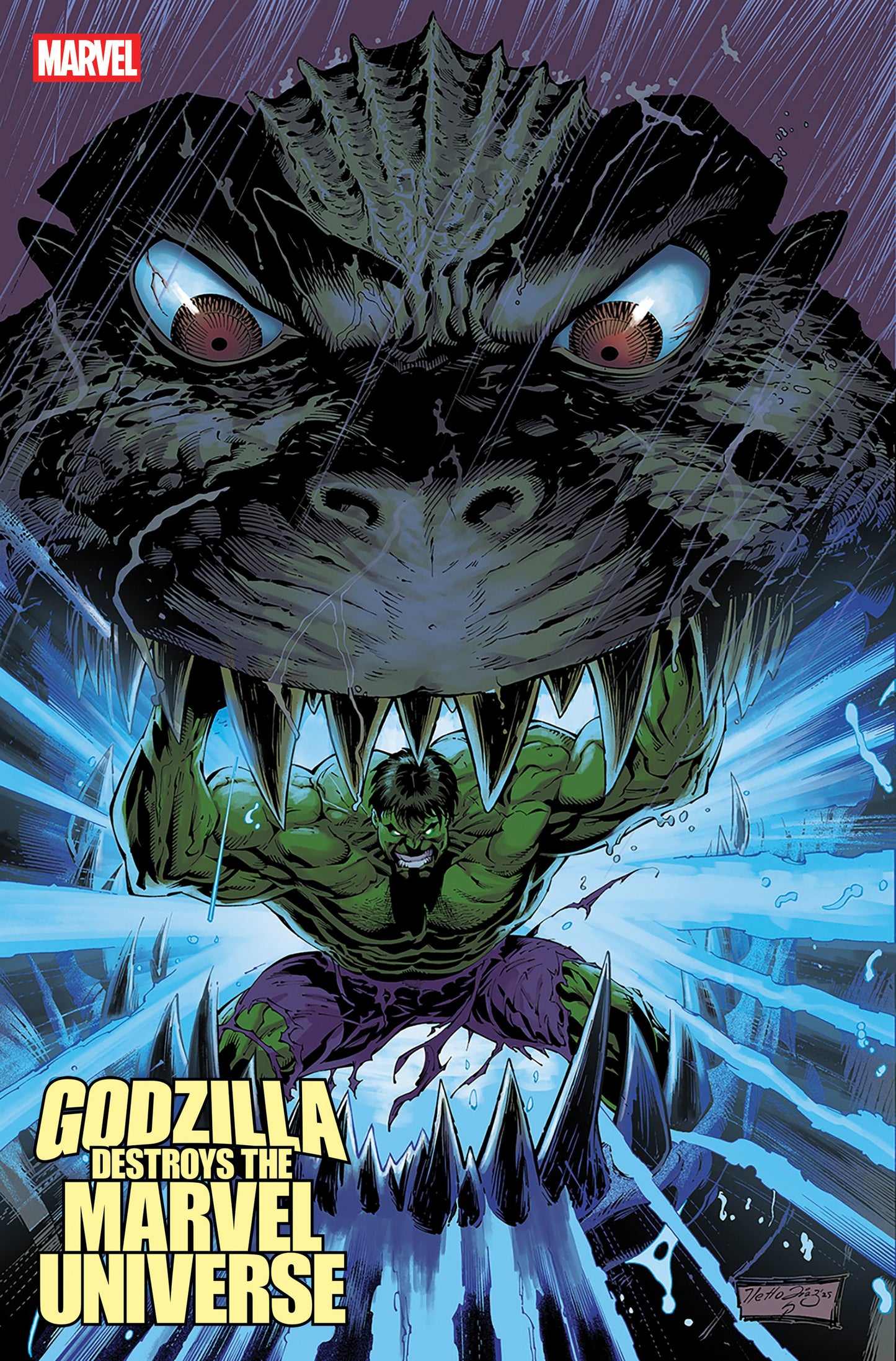 Godzilla Destroys The Marvel Universe #4 Netho Diaz Variant