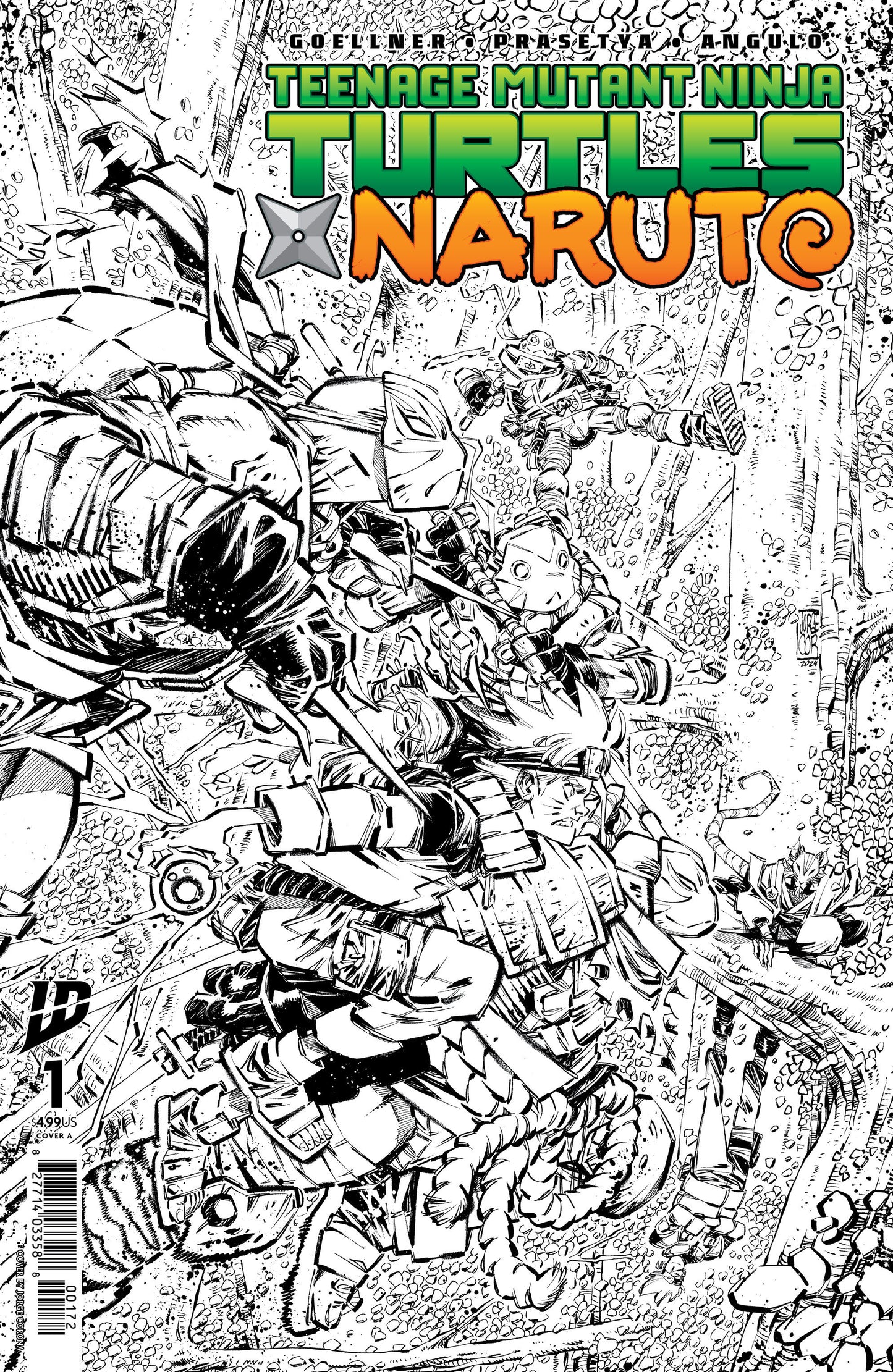 Teenage Mutant Ninja Turtles X Naruto #1 Variant Ri (10) (Corona Black & White) Second Pri Nting