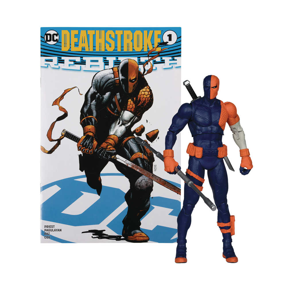 DC Direct 7in Wv6 Deathstroke Rebirth Action Figure W/Comic