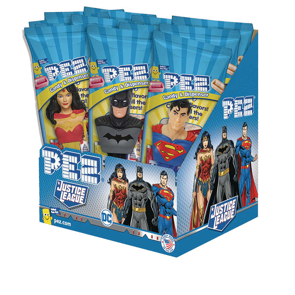 Justice League Pez 12pc Poly Bag Display