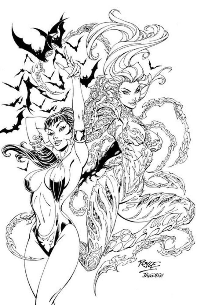 Vampirella X Witchblade Special #1 (One Shot) Cover R 1 in 10 John Royle Line Art Full Art Variant
