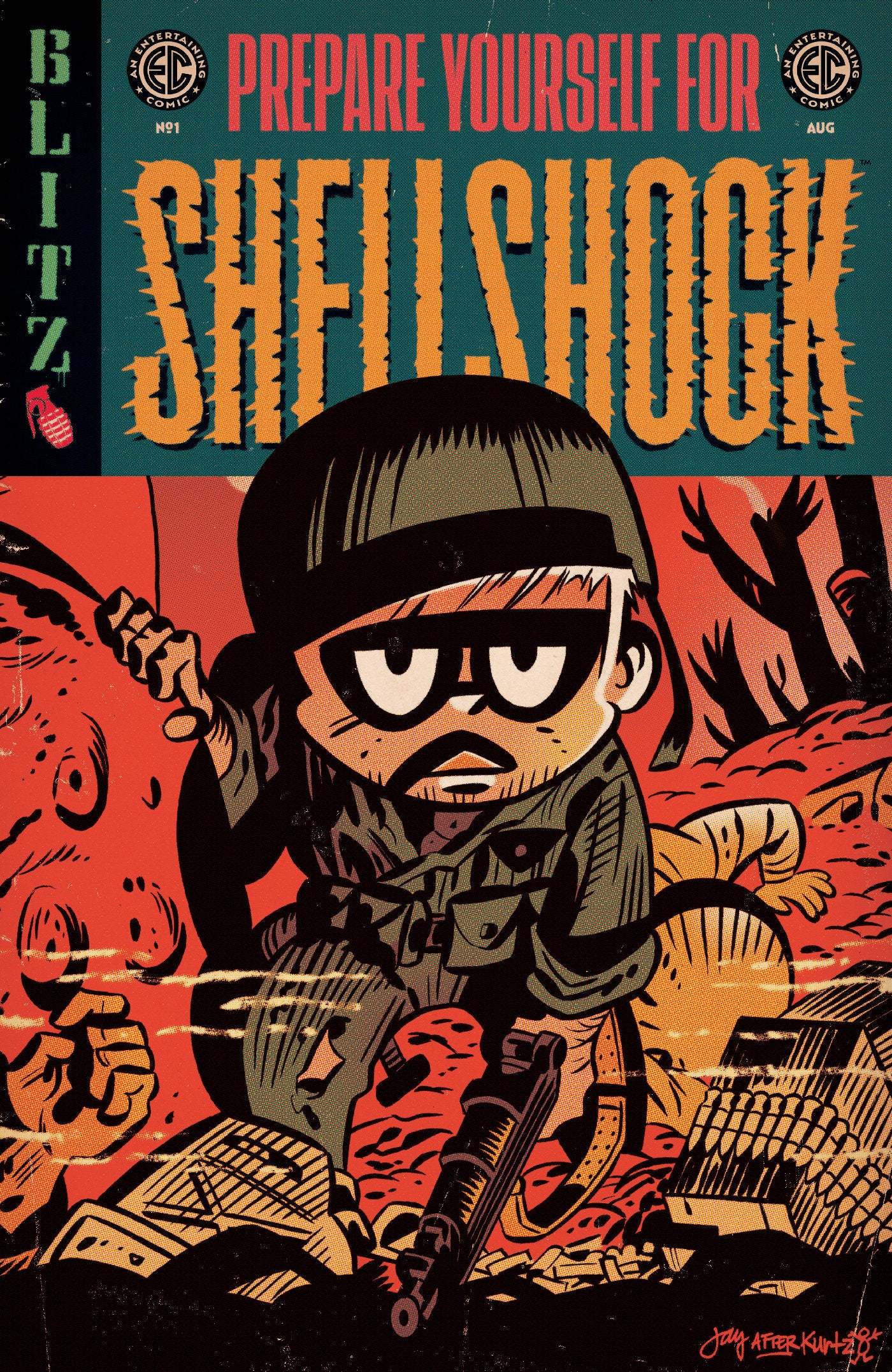 EC Shellshock #1 Cover E 1 in 10 Jay Stephens EC Homage Variant