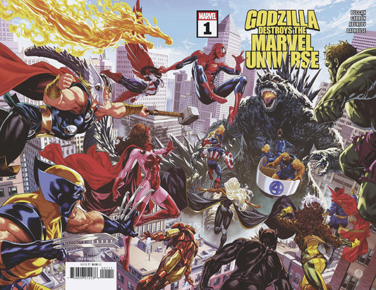 Godzilla Destroys The Marvel Universe #1 Wraparound Cover
