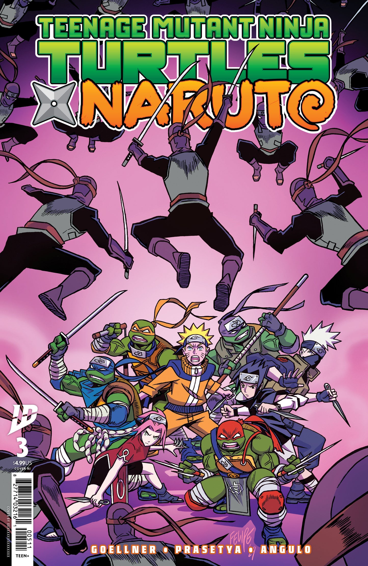 Teenage Mutant Ninja Turtles X Naruto #3 Variant Ri (25) (Smith)