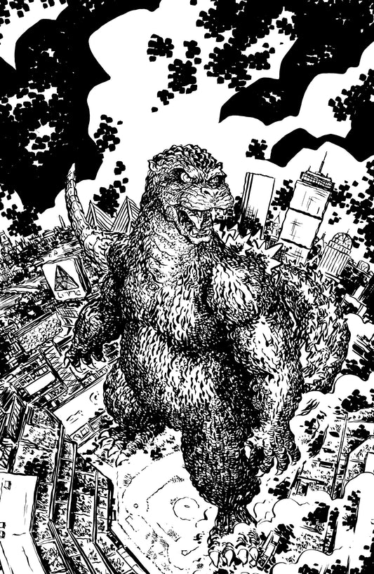 Godzilla vs. America: Boston Variant Ri (25) (Lonergan Black & White Full Art)