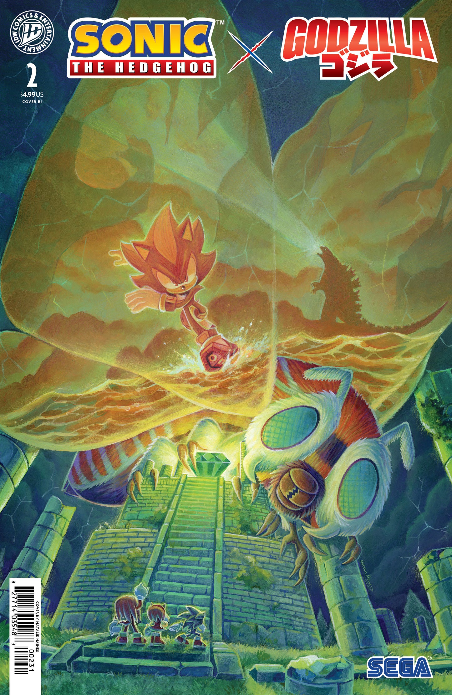 Sonic The Hedgehog X Godzilla #2 Variant Ri (15) (Haines)