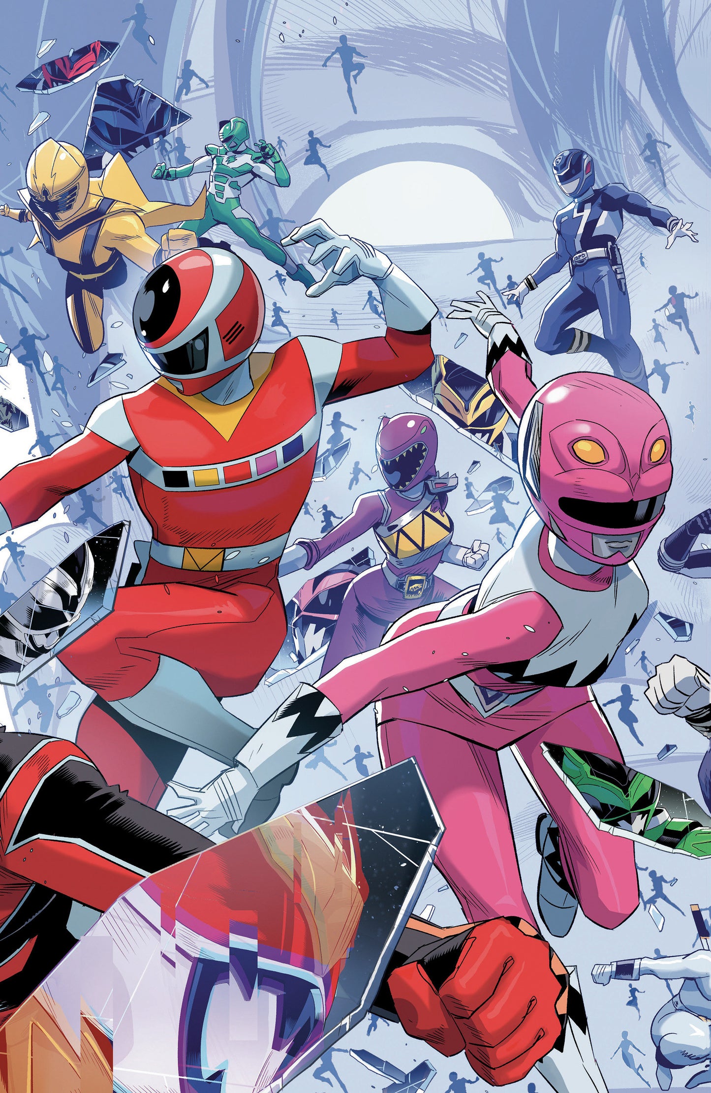 Power Rangers Unlimited #2 C Every Ranger Ever Card Stock Connecting Variant (Full Art, Zonno)